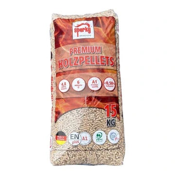 Holzpellets – 6 mm | Sack 15 kg | A1-zertifiziert | Verpackung mit 40 Säcken