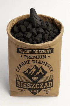 Holzkohle für Grill – 12 kg | Bieszczad Schwarze Diamanten Premium