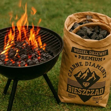 Holzkohle für Grill – 12 kg | Bieszczad Schwarze Diamanten Premium