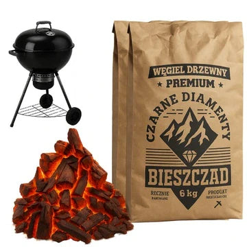 Holzkohle für Grill – 12 kg | Bieszczad Schwarze Diamanten Premium